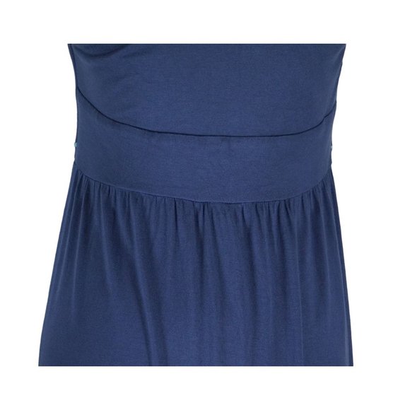 Caite Embroidered Dress Size M Crewel Floral Pattern Blue Sleeveless Knee Length - Picture 7 of 11